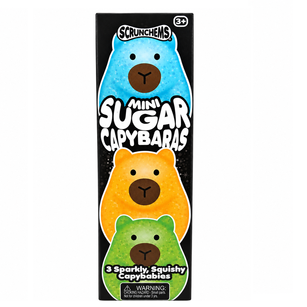 Scrunchems Glitter Mini Sugar Capybara Squeeze Toy 3 Pack