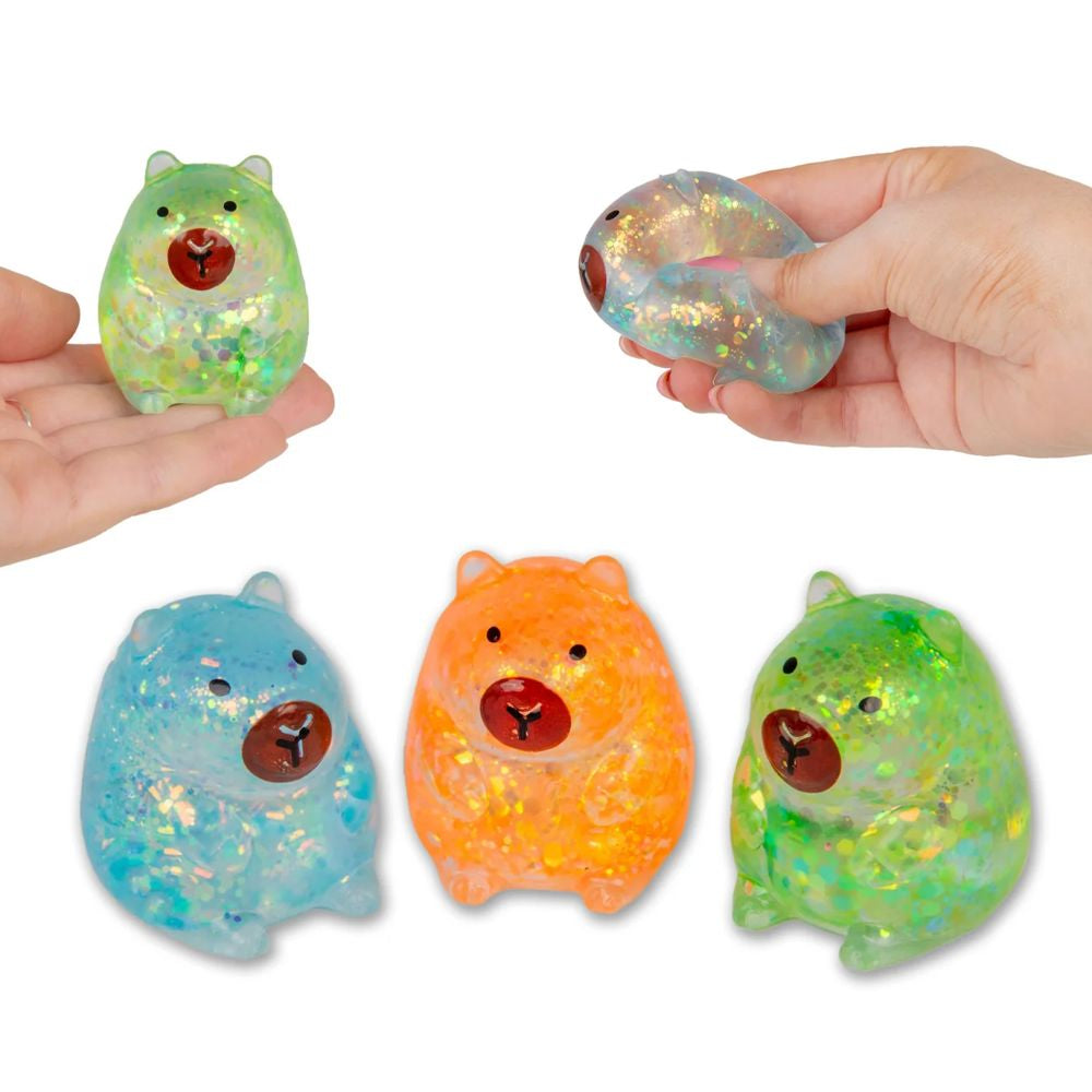 Scrunchems Glitter Mini Sugar Capybara Squeeze Toy 3 Pack