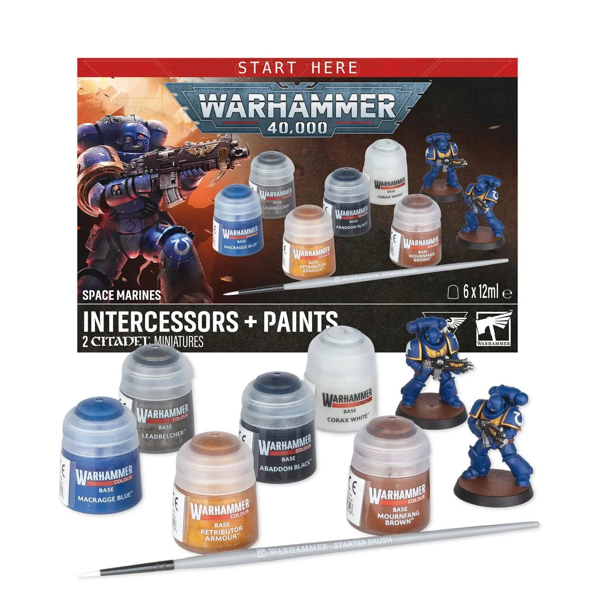 Warhammer 40K Space Marines: Intercessors + Paints (60-11)