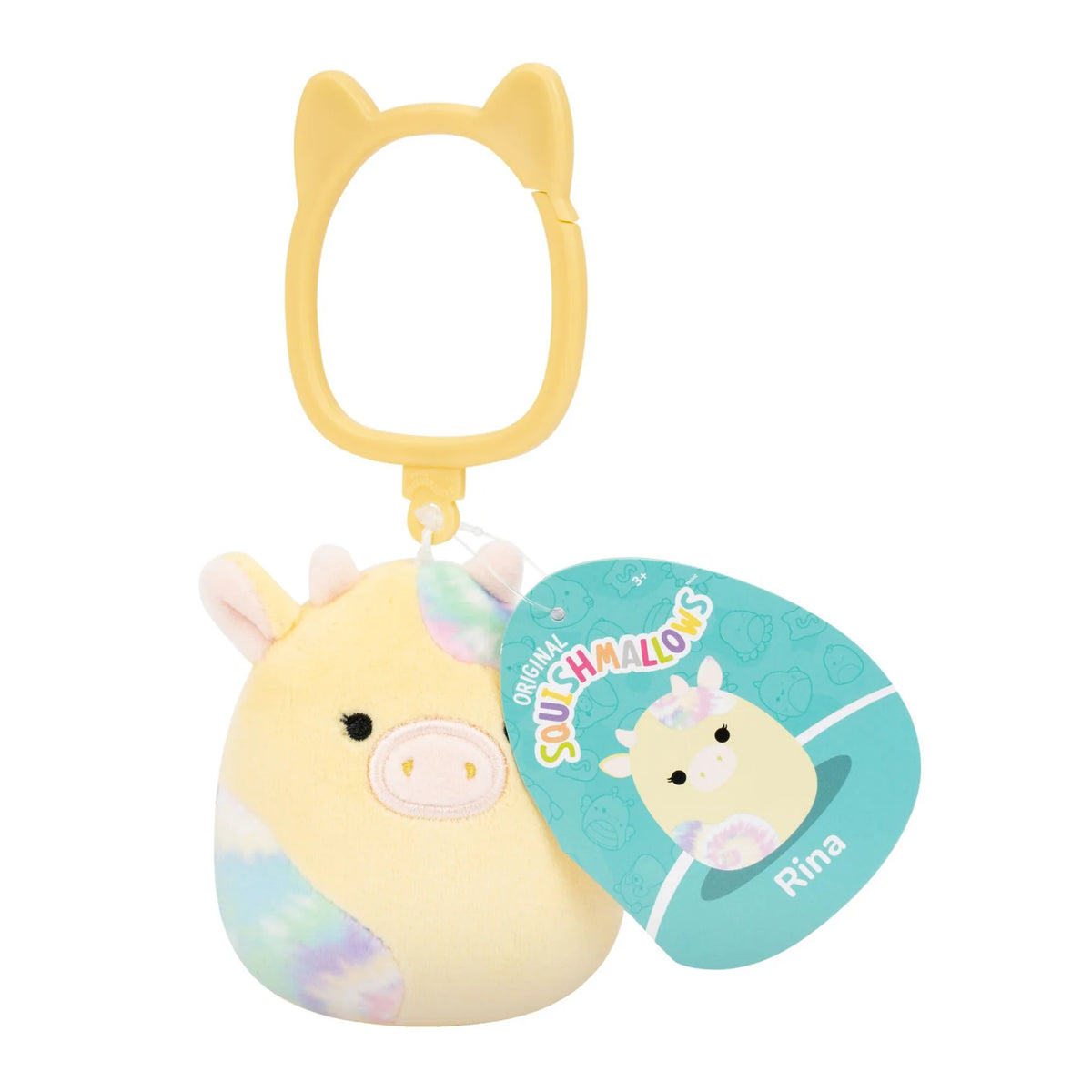 Squishmallows 3.5" Rina - Yellow Cow Clip-On Plush
