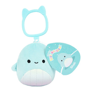 Squishmallows 3.5" Shah - Teal Whale with Rainbow Belly Clip-On Plush