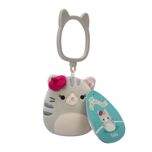 Squishmallows 3.5" Tally - Grey Cat with Beret Clip-On Plush