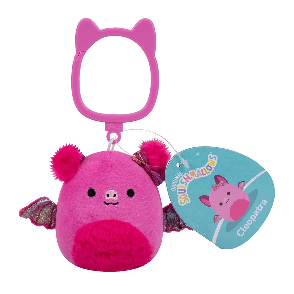 Squishmallows 3.5" Cleopatra - Pink Fruit Bat Clip-On Plush