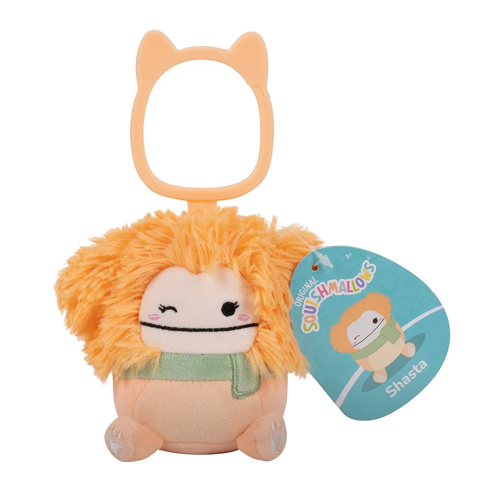 Squishmallows 3.5" Shasta - Orange Bigfoot Clip-On Plush