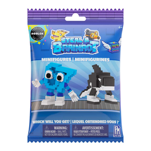 Steal A Brainrot Mystery Mini Figure Blind Bag featuring colorful minifigures from Roblox game.