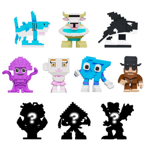 Steal A Brainrot Mystery Mini Figure Blind Bag characters displayed in a vibrant collection of mini figures from Roblox.