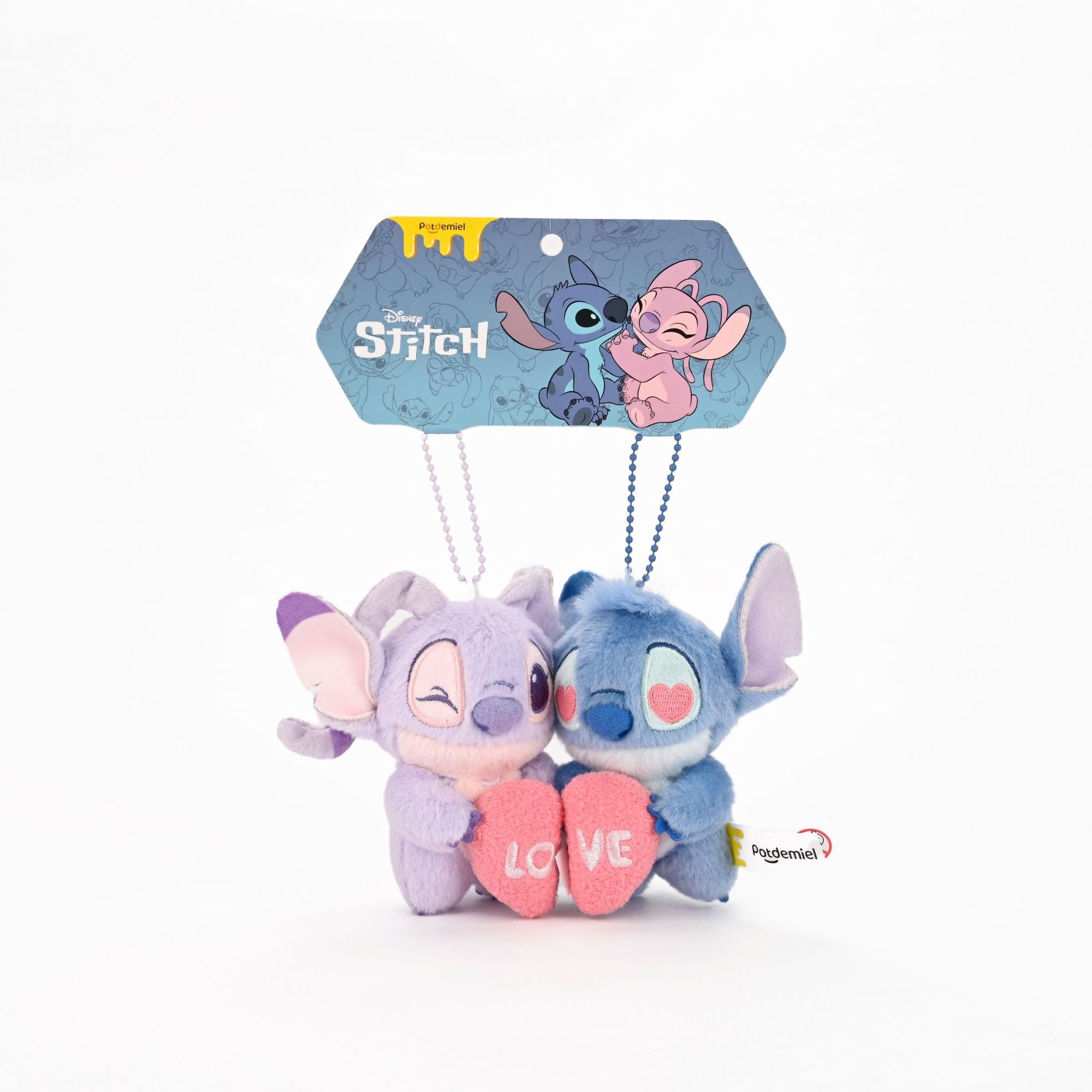 Stitch & Angel Magnetic Love Duo Plush Charm - 10cm