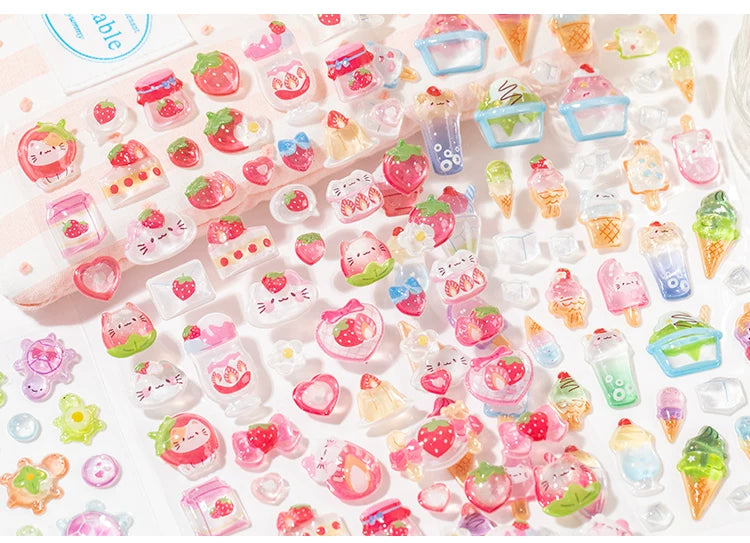 Sweet Party Series 3D Relief Stickers