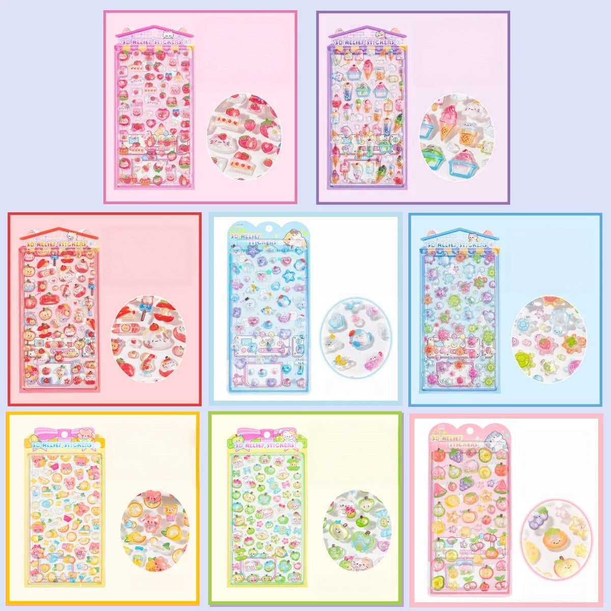 Sweet Party Series 3D Relief Stickers