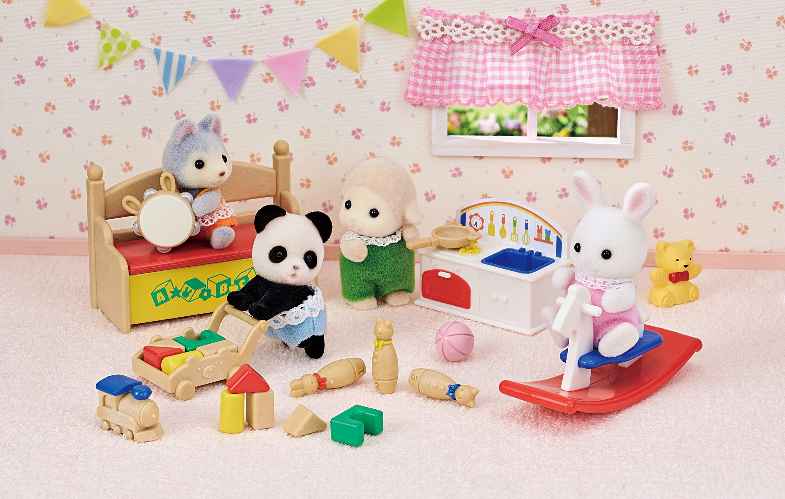 Sylvanian Families Baby's Toy Box -Snow Rabbit & Panda Babies