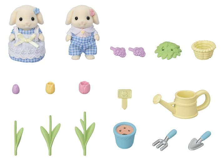 Sylvanian Families Blossom Gardening Set Flora Rabbit Sister & Brother
