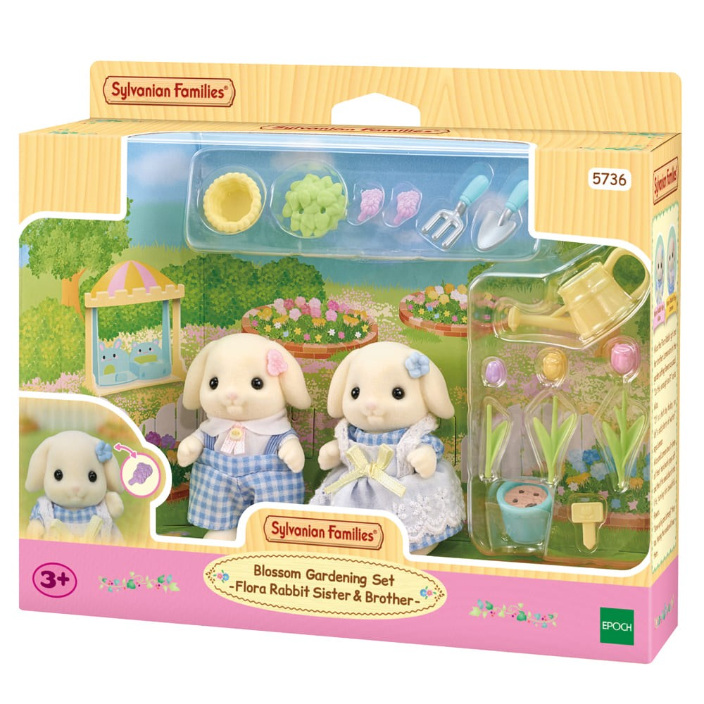 Sylvanian Families Blossom Gardening Set Flora Rabbit Sister & Brother