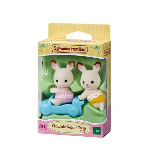 Sylvanian Families Chocolate Rabbit Twins packaging on a white background