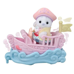 Sylvanian Families Ride the Waves - Seal Baby and Latte Cat Baby on boat ride