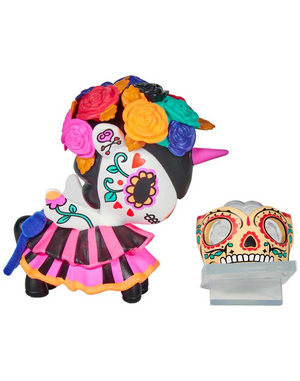 Tokidoki Unicorno After Dark Masquerade Blind Box featuring a colorful unicorn figurine with mask.