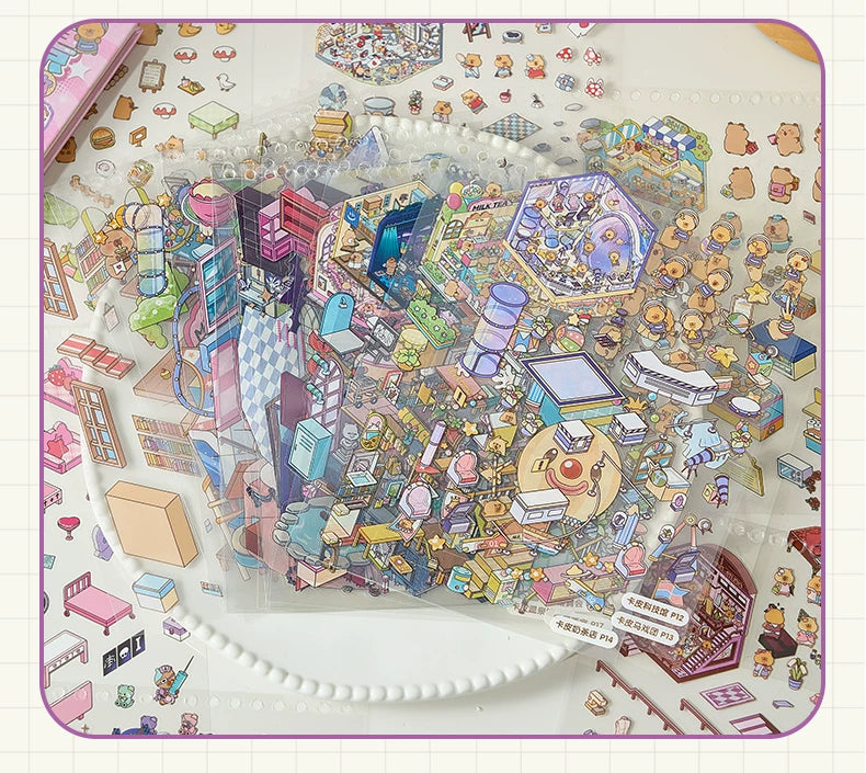 Zaomo Town Series 2.5D Deco Scene Sticker Book