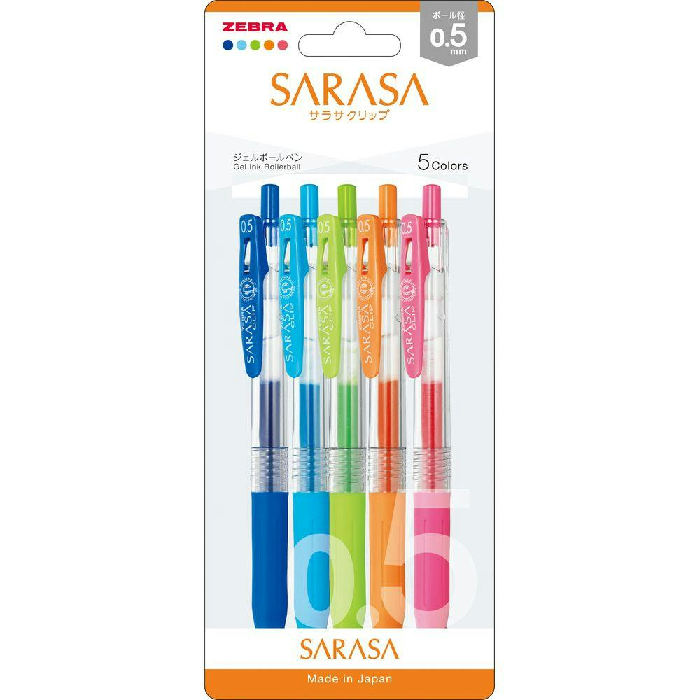 Zebra Sarasa Clip Gel Ballpoint Pen 0.5mm 5 Colours Set