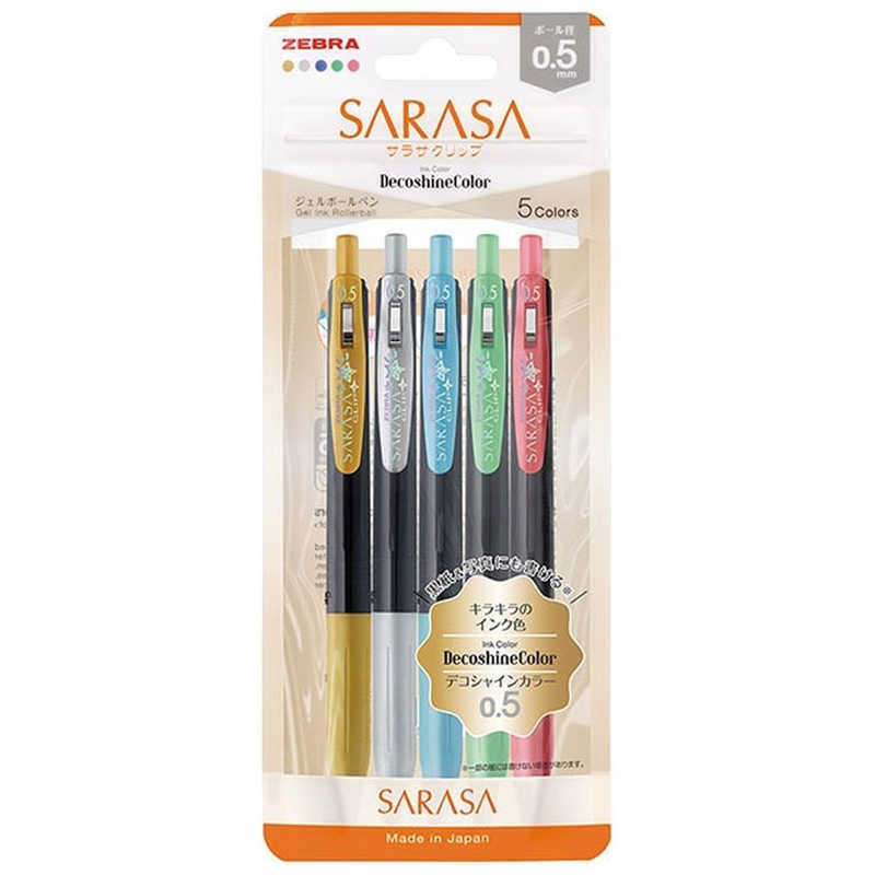 Zebra Sarasa Clip Gel Ballpoint Pen 0.5mm Deco Shine 5 Colours Set