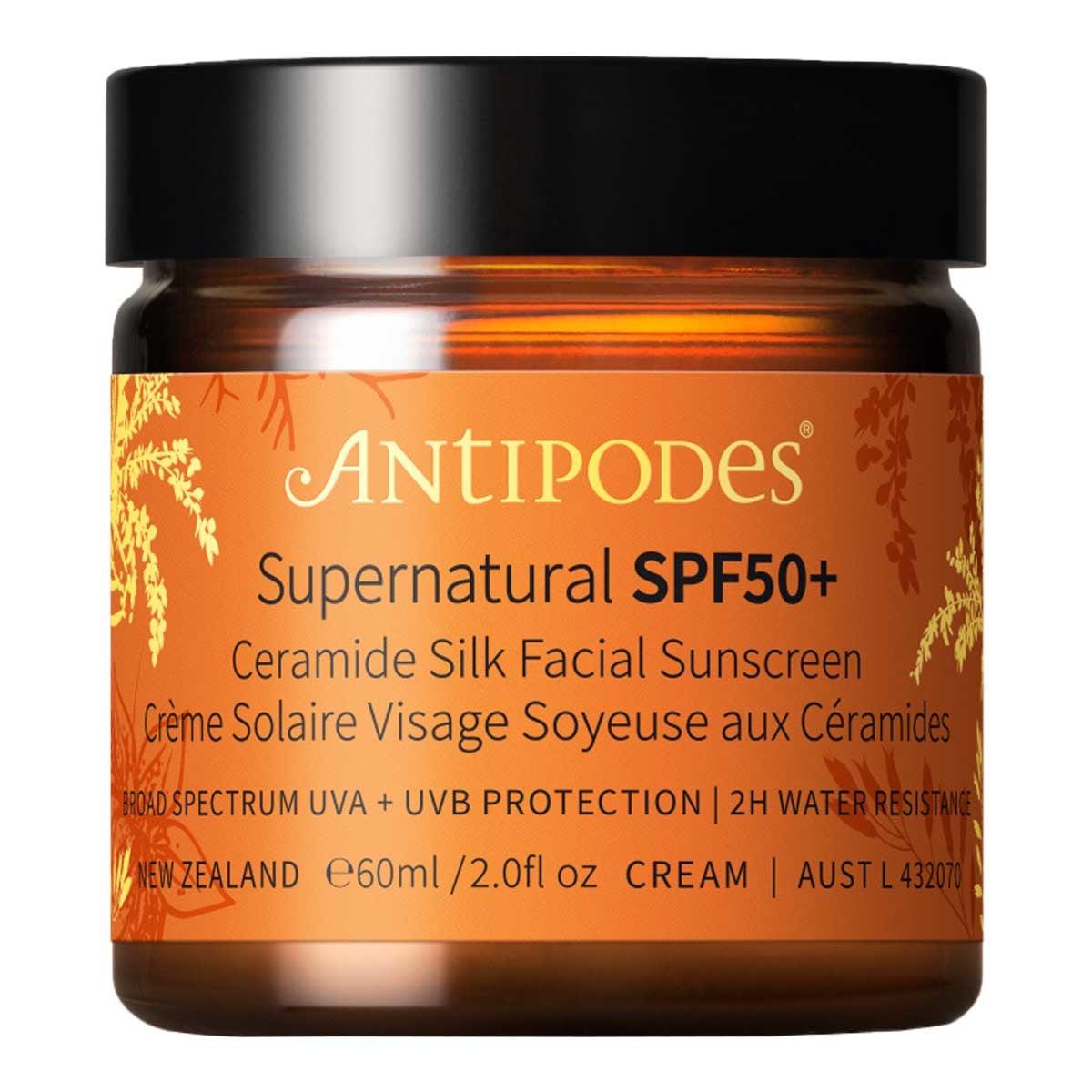 Antipodes Supernatural SPF50+ Ceramide Silk Facial Sunscreen 60ml,Sun Protection,OCARE NZ