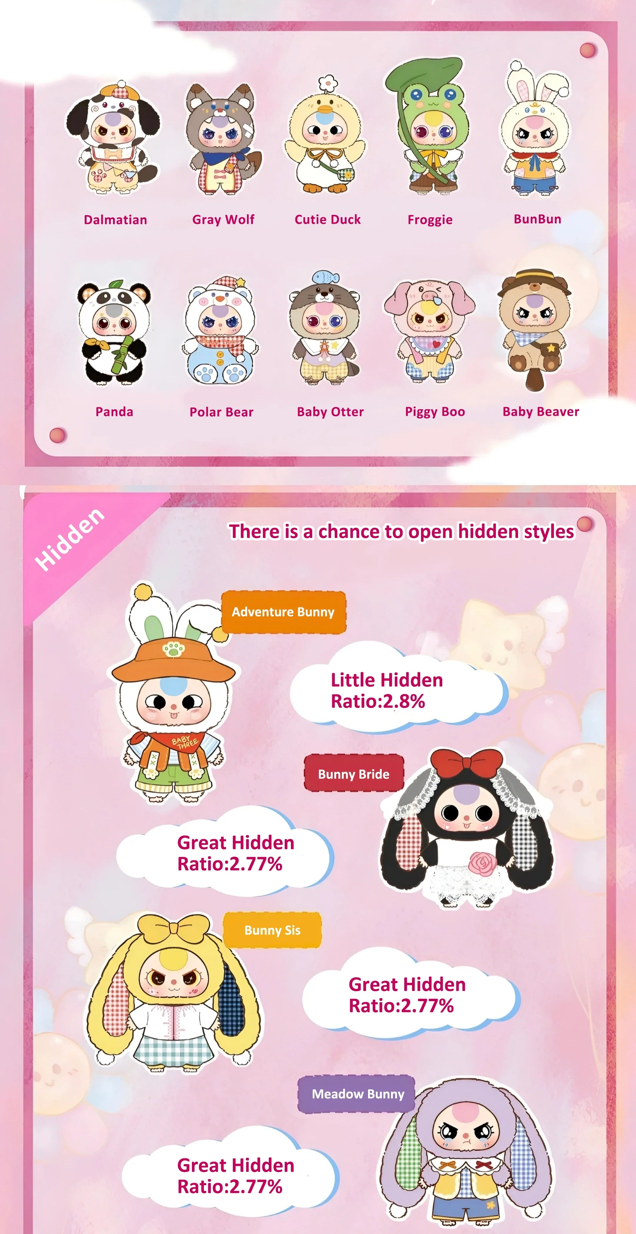 Baby Three V2 400% Big Plush Animal Series Blind Box