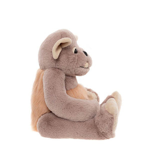 Plush toy sloth on a white background