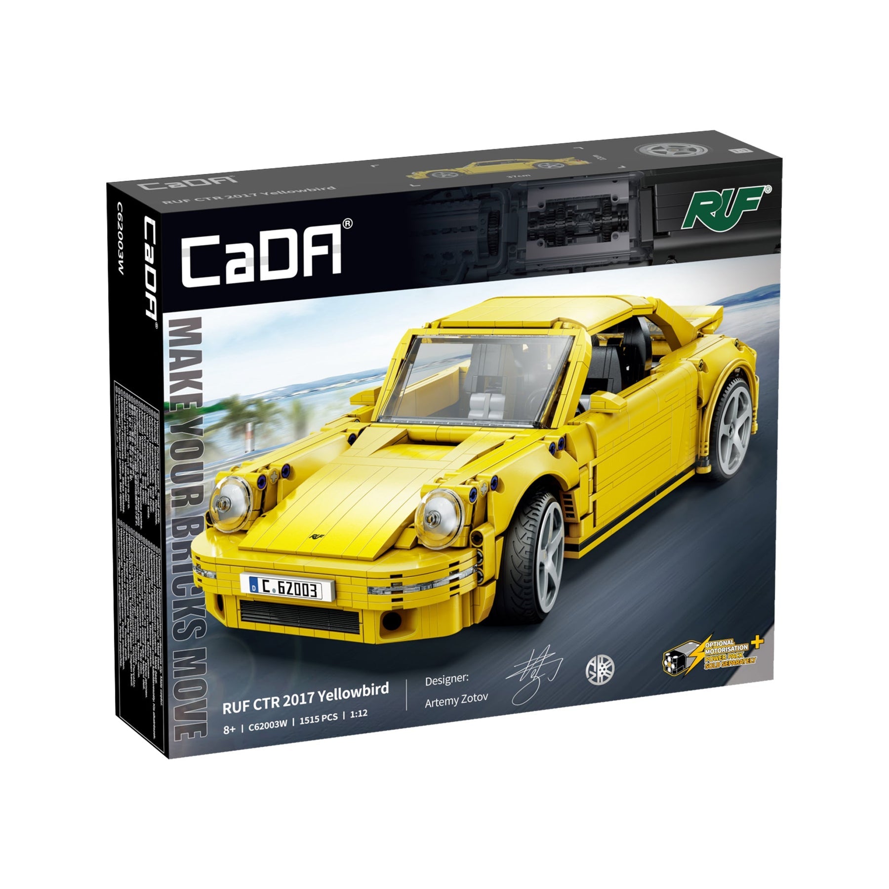 CaDA 1:12 Brick RUF CTR 2017 Yellowbird Car