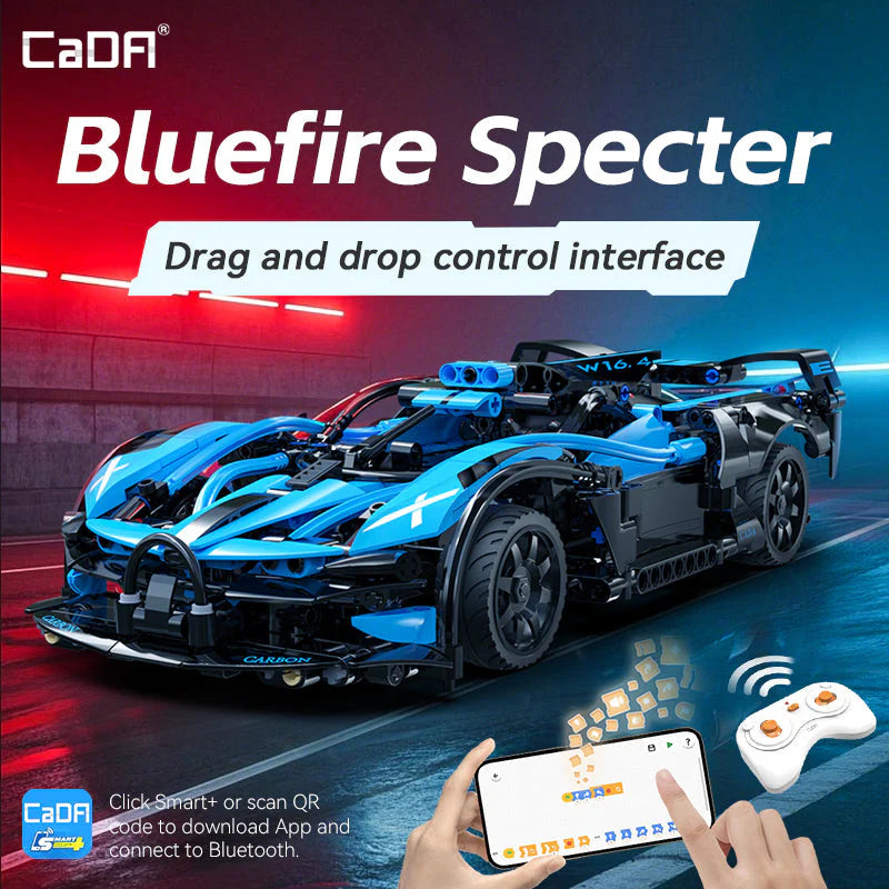 CaDA 1:14 Bluefire Specter Car RC Brick Model Kits