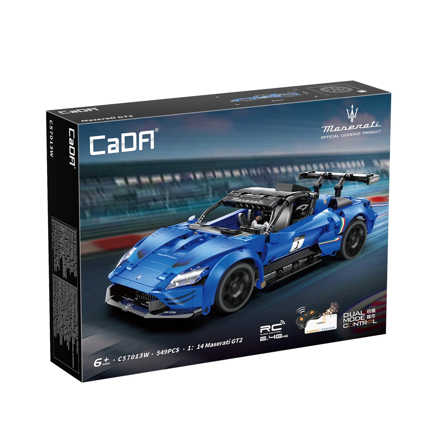 CaDA 1:14 Maserati GT2 Racing Car Dual Control RC Brick Model Kits