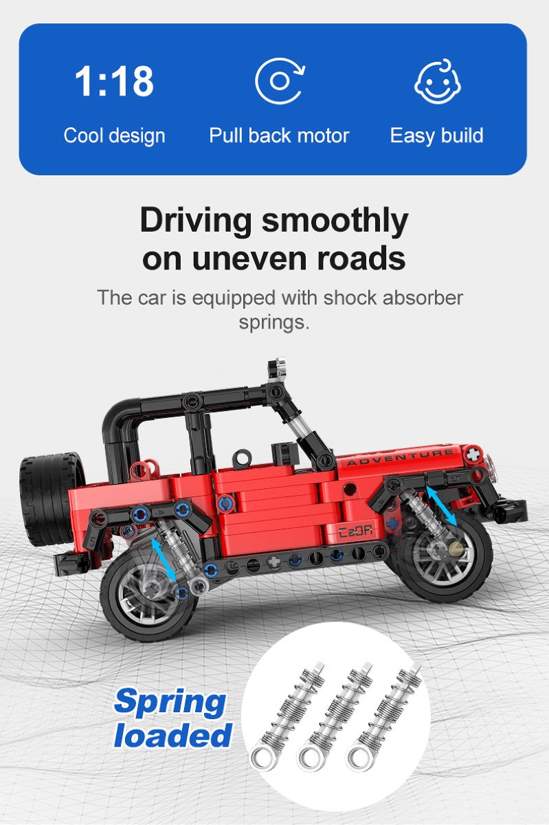 CaDA 1:18 Pullback Defend - Off-Road Vehicle Brick Model Kits