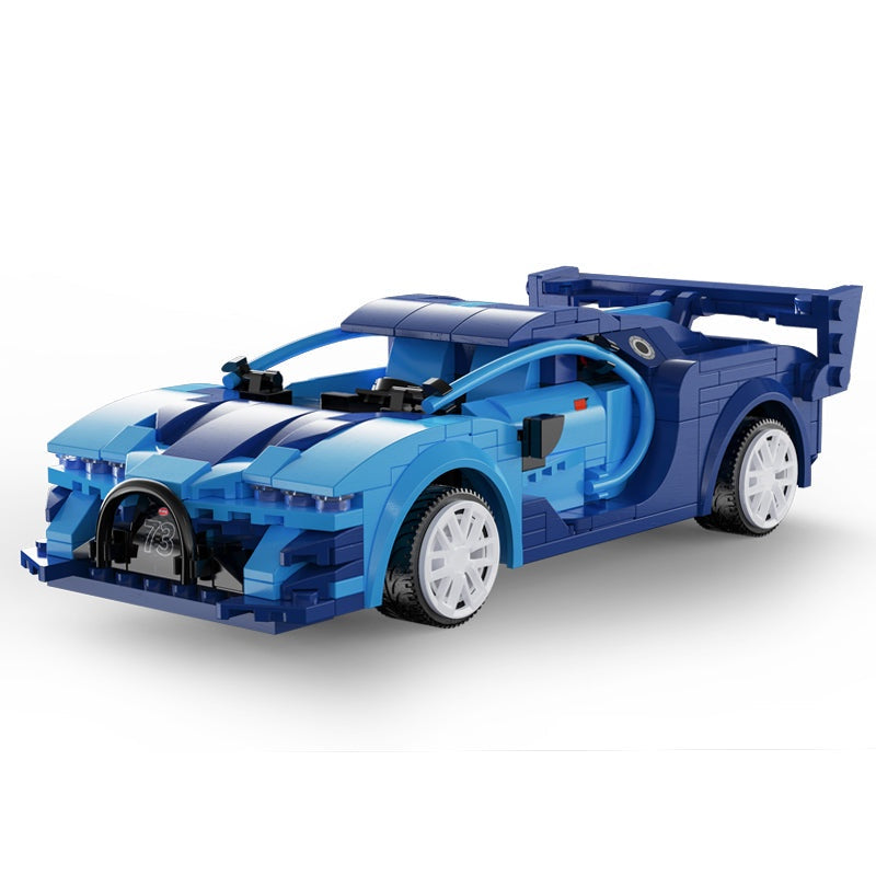 CaDA 1:20 Blue Racing Car Dual Control RC Brick Model Kits