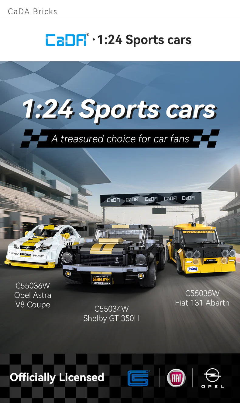 CaDA 1:24 Fiat 131 Abarth Car Brick Model Kits