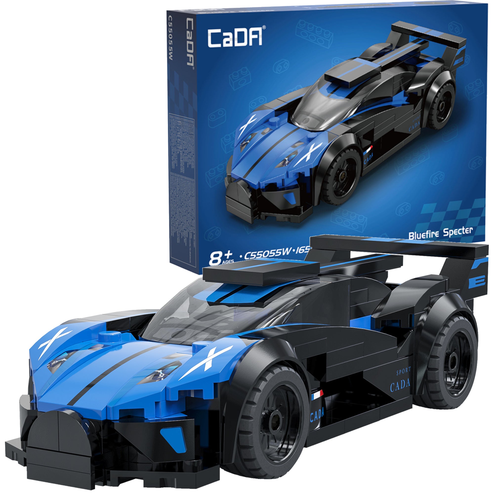 CaDA 1:32 Blue Flame Specter Car Brick Model Kits