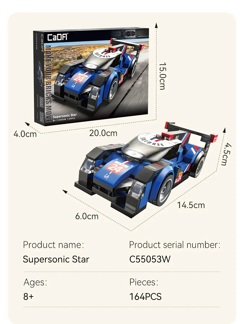 CaDA 1:32 Supersonic Star Car Brick Model Kits