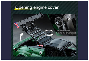 Model of a car with an open engine cover, showing a key storage location.