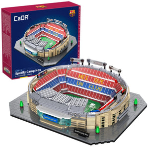 Model of a stadium with 'CaDA' branding and packaging in the background