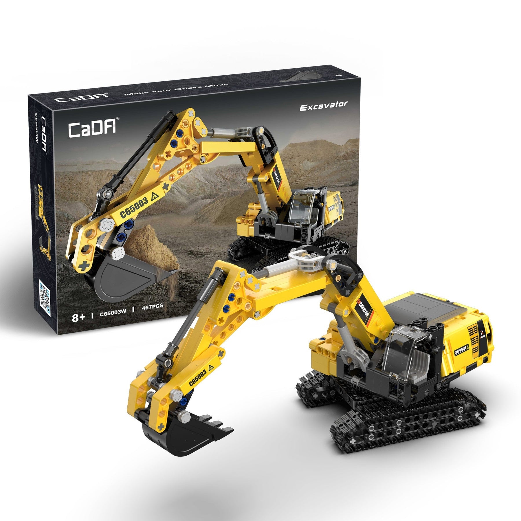 CaDA Excavator Brick Model Kits
