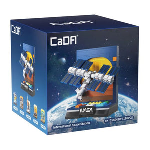 CaDA International Space Station model packaging with NASA logo on a white background