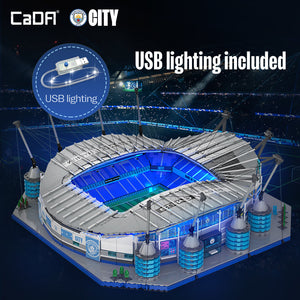 Model of a stadium with USB lighting feature, featuring CaDA CITY branding.