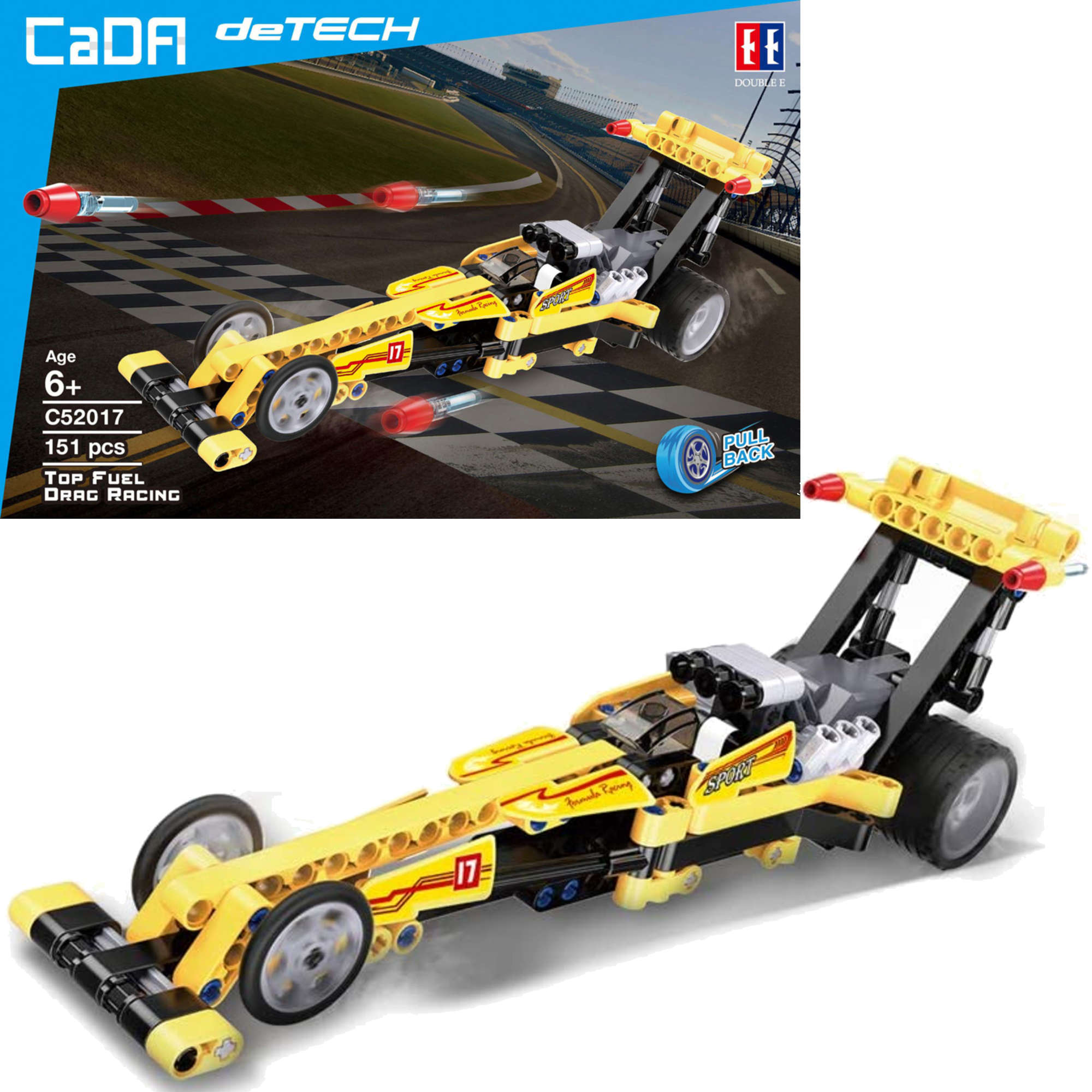 CaDA Pullback Top Fuel Drag Racing Brick Model Kits