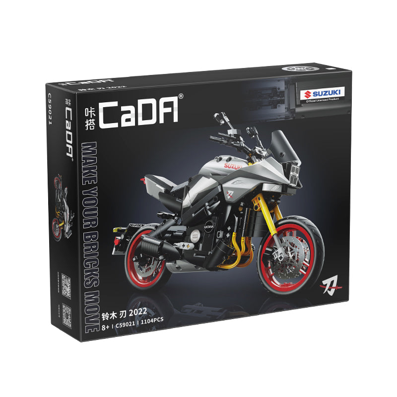 CaDA Suzuki motorcycle model kit packaging on a white background