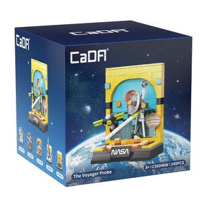 CaDA Voyager Probe model packaging with NASA logo on a blue and yellow box