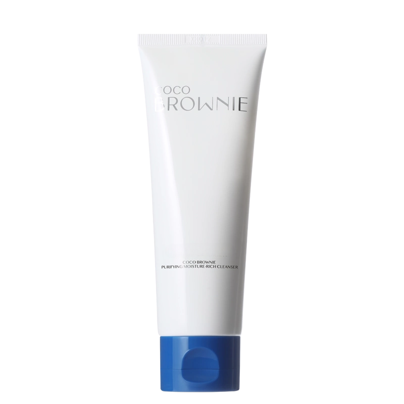 (Unpackaged) Coco Brownie Purifying Moisture-Rich Cleanser 120g - Clearance in a sleek tube with blue cap.