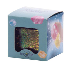 Discovery Zone Sparkly Squish Cube - Assorted packaging with glittering sensory toy inside.