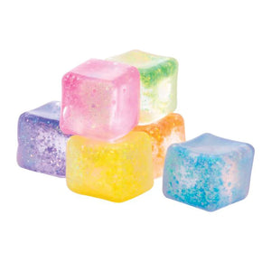 Discovery Zone Sparkly Squish Cube - Assorted in various colors, perfect for stress relief and sensory fun.