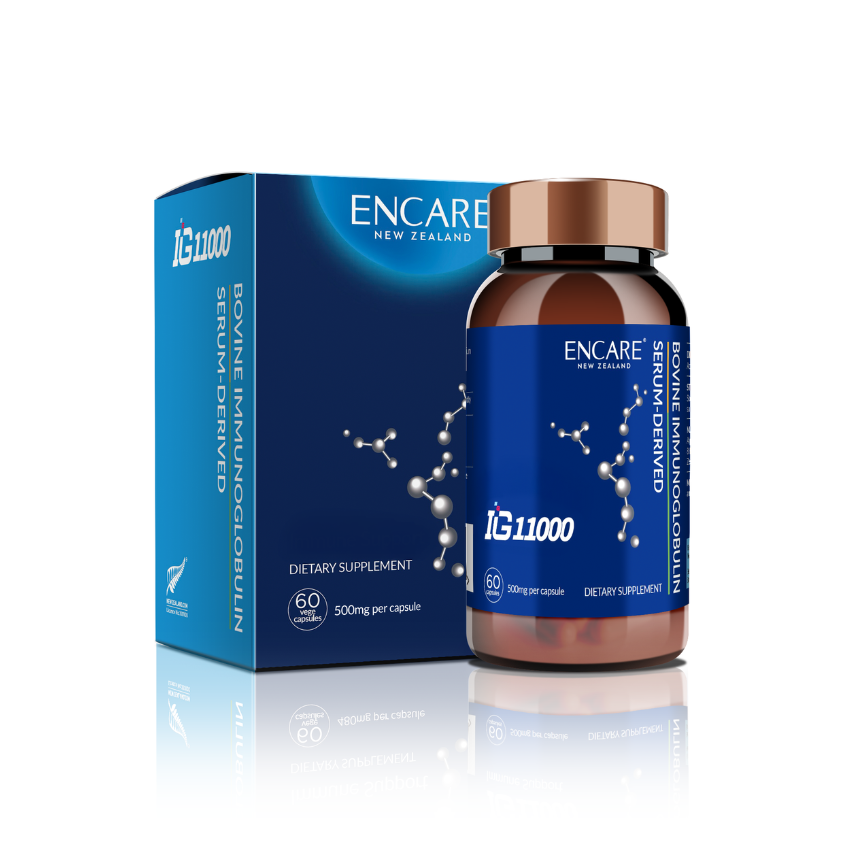 Encare New Zealand dietary supplement bottle and packaging on a white background