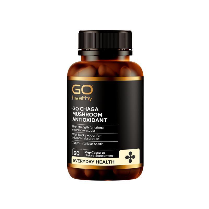 GO Healthy Chaga Mushroom Antioxidant 60 Capsules,Functional Mushrooms,OCARE NZ