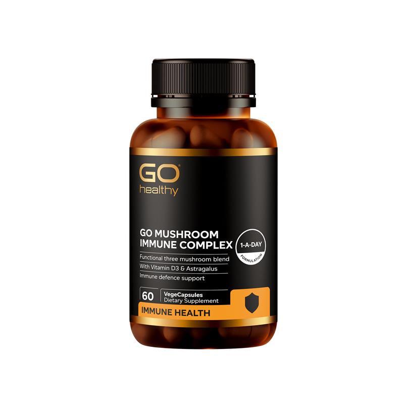 GO Healthy Immune Mushroom Complex 60 Vege Capsules,Functional Mushrooms,OCARE NZ
