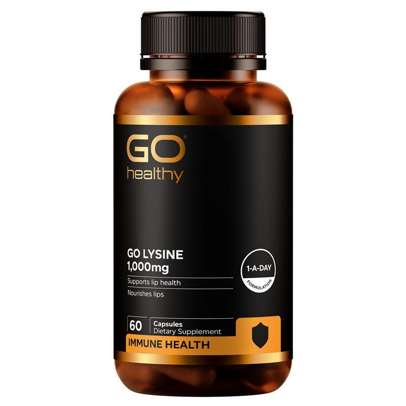 GO Healthy Go Lysine 1000mg 60 Capsules,Amino Acids,OCARE NZ