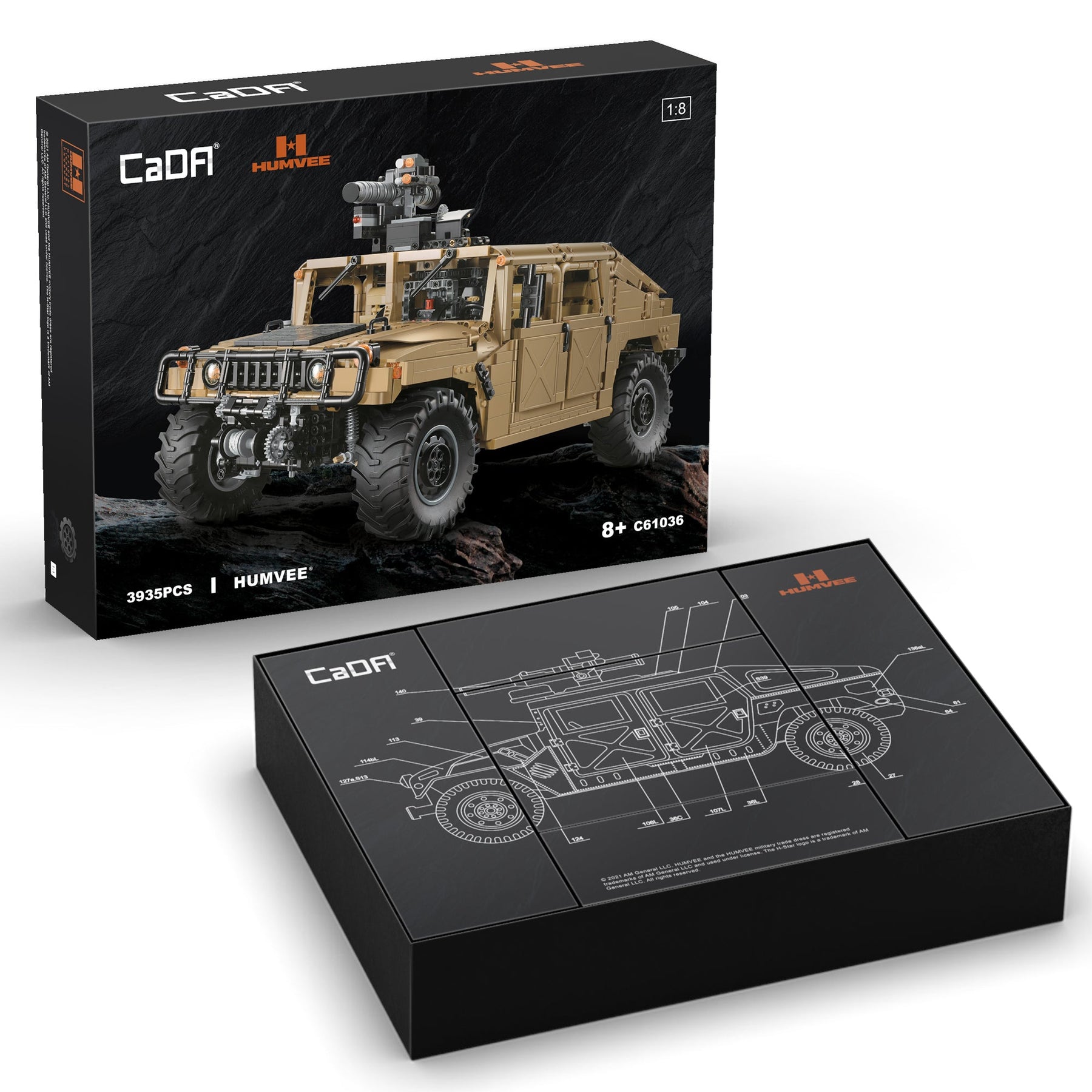 CaDA 1:8 Humvee Off-Road Brick Vehicle