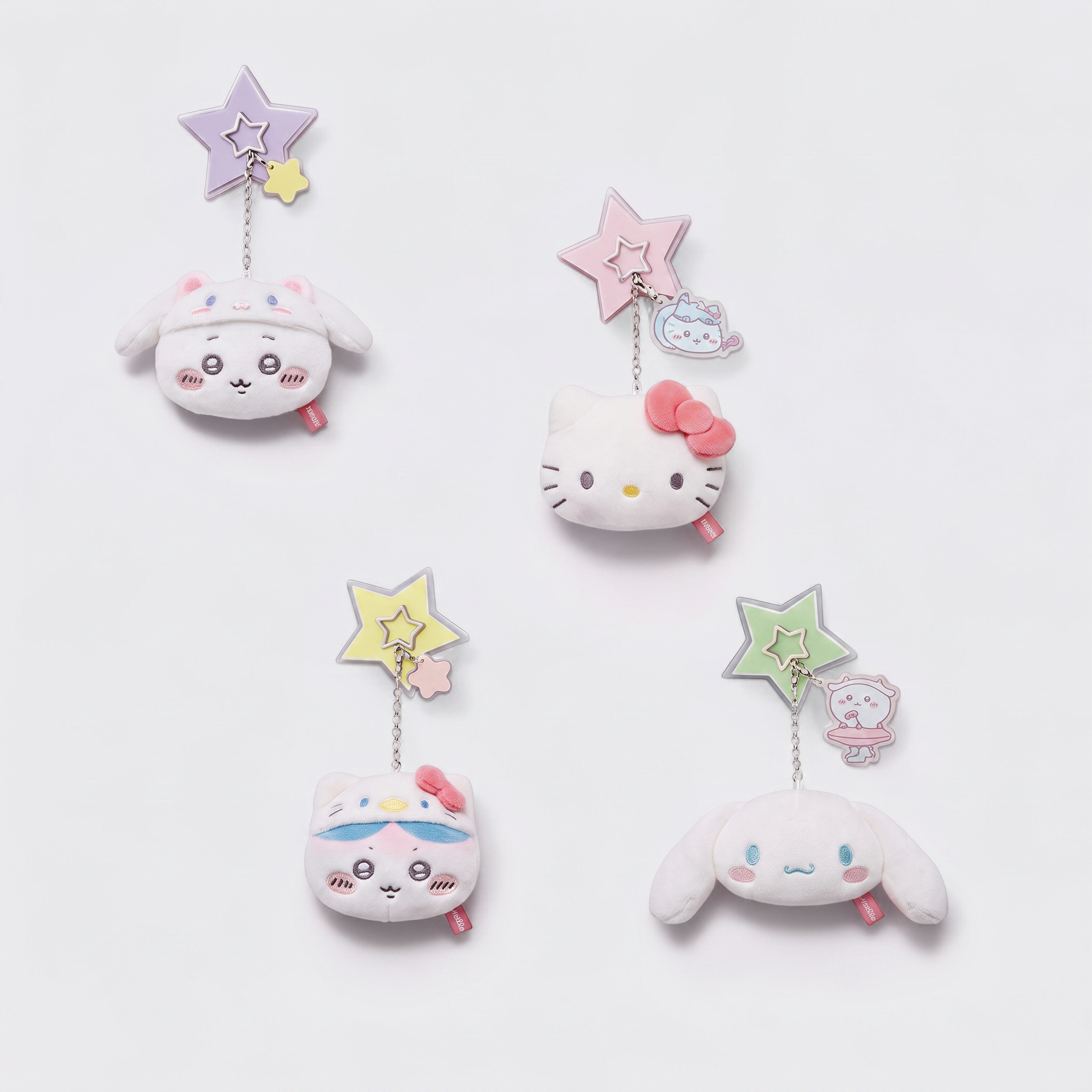 Chiikawa x Sanrio Characters Plush Face Mirror Charm